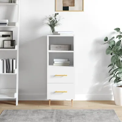 Produktbild von The Living Store Sideboard Hochglanz-Weiß 34,5x34x90 cm Holzwerkstoff