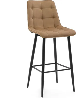 Zdjęcie produktu dla NEW HOME Hoker CHIC tapicerowany stołek do jadalni z pikowaniem - beżowy - nowoczesne meble welurowe z aksamitu