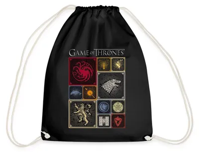 Produktbild von Spreadshirt Game Of Thrones Königshäuser Kacheln Turnbeutel, One size, Schwarz