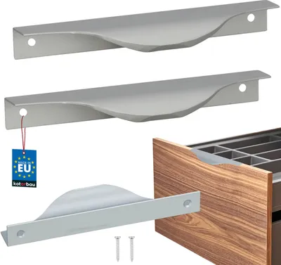 Produktbild von KOTARBAU® 2er Set Möbelgriff Möbelgriffe Schrankgriffe 128 / 148 mm ZnAl Küchengriffe Silber Griffe Möbel Türgriff Profilgriff Türgriffe Küche Schubladengriffe Griffe für Küchenschränke Modern