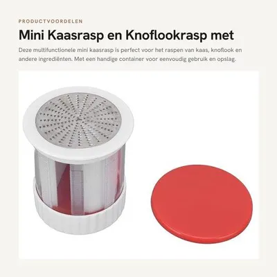Produktbild von Käseraspel Mini – Edelstahl – Kunststoff – Mit Behälter – Für Käse/Ingwer/Knoblauch – Leicht, 210 g – Reibe