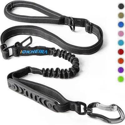 Produktbild von Hundegurt mit Sicherheitsgurt und bequemer Handgriff (1,2 bis 1,5 m) - Reflektierend und sicher
