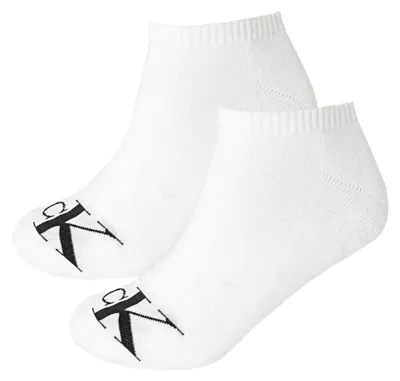 Image de Calvin Klein - Chaussettes courtes pour homme (lot de 2) NA1350 (43 EU - 47 EU) (blanc)