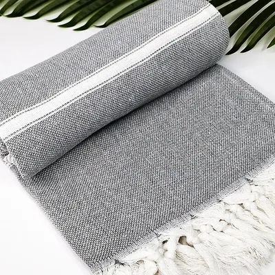Produktbild von Gestreiftes Hamam-Handtuch 100% natürliche Baumwolle YEYE