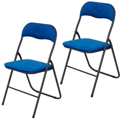 Image de Lot de 2 fauteuils pliants en velours, de luxe, pour la maison et les événements