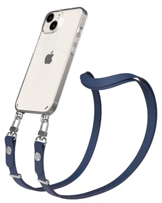 Produktbild von EAZY CASE Handykette magnetisch mit Handyhülle für Apple iPhone 14, Crossbody Handyband 1-1,90m verstellbar mit 2 Ösen in Blau
