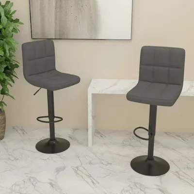Produktbild von Maison Exclusive - Barhocker 2 Stk. Dunkelgrau Stoff