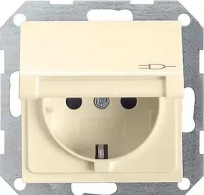 Produktbild von GIRA 045401, CEE 7/3, Cremefarben, IP44, 250 V, 16 A