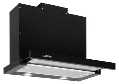 Obrázok produktu pre Klarstein Mariana - Plochý digestor, EEK C, recirkulácia vzduchu a odsávanie vzduchu, LED osvetlenie, tlačidlá, digestor pod skrinku, 500 m³/h, 60 cm, čierny