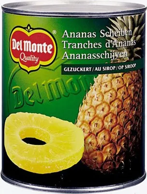 Produktbild von Del Monte Ananas Scheiben in Sirup gezuckert Premium Dose 840g