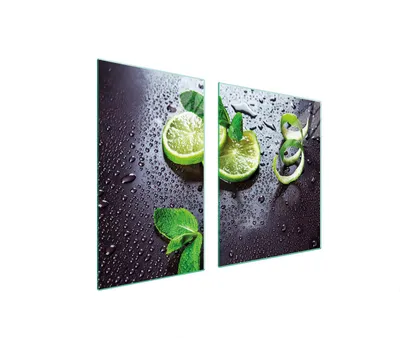 Produktbild von Glasplatte und Schneidebrett 100x52 Limette