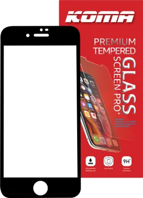 Obrázek produktu pro KOMA Tvrzené sklo Full Cover pro iPhone 7 Plus/ 8 Plus, zaoblení 3D, tvrdost 9H