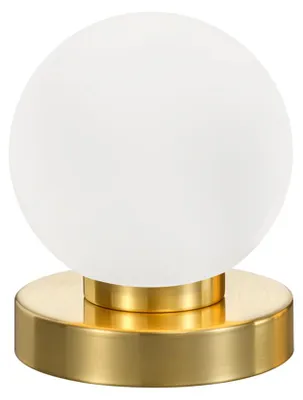 Zdjęcie produktu dla Lampa stołowa szklana kula PRINZ II złoto-biała 1xE14x40W szkło wym:15x12x12cm IP20 RL