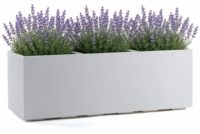 Produktbild von HowHomely Pflanzkübel Blumentopf grau Pflanzgefäß 90x30xH30 cm auf Rollen
