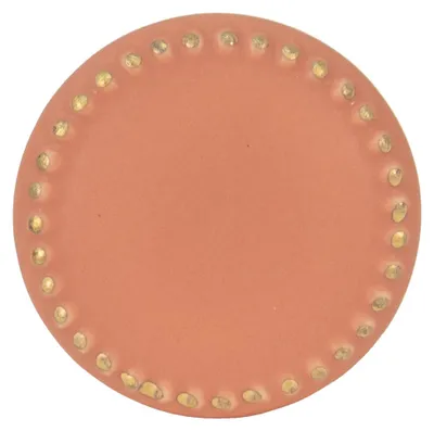 Image de Clayre & Eef Bouton de porte Ø 4 cm Orange Couleur or Céramique