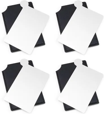 Imagen del producto de Espejo de mano de acero inoxidable, ultradelgado, juego de 4 unidades, compacto, ideal para viajes