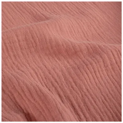 Musselin Bio Organic ab 1m Baumwollstoff Double Gauze Mulltuch Stoff Oeko-Tex altrosa