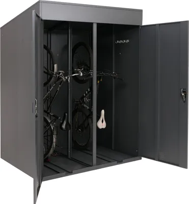 Obrázok produktu pre garáž pre 2 bicykle HWC-H66b, box na bicykle prístrešok na bicykle uzamykateľný kovový 213x158x125cm ~ antracit