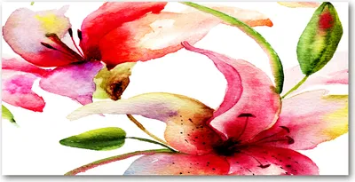 Produktbild von Tulup Glas-Bild -140x70- Wandkunst Dekorative Wand für Küche & Wohnzimmer - Blumen & Pflanzen - Lilie - Rot