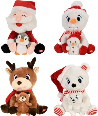 Produktbild von Nampook Plüsch-Weihnachtsfigur mit Singfunktion, festliche Dekoration, 29x21x31 cm