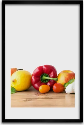 Produktbild von Bild - Bilderrahmen - 40 cm x 60 cm - MDF - Rahmen - Wandkunst - Obst und Gemüse