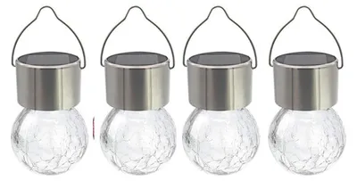 Image de DOCHTMANN Lot de 4 lanternes solaires transparentes de 9 cm