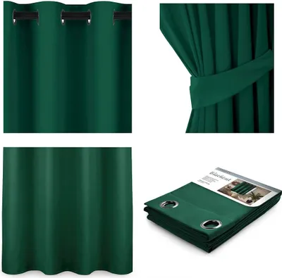 Produktbild von Vorhang Ösenschal blickdicht Verdunklungsvorhang 140 x 270 cm - Dunkelgrün