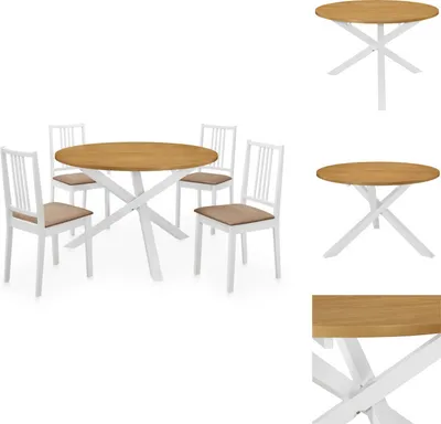 Produktbild von vidaXL 5-tlg. Essgruppe MDF Weiß -  Essgruppen