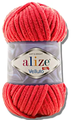 Obrázok produktu pre Alize 1x 100 g Velluto hrubá vlna, jednofarebná, ženilková, háčkovanie, pletenie (červená | 56)