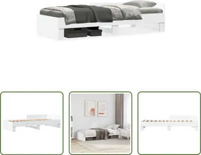 Produktbild von The Living Store Bettgestell Weiß 100x200 cm Holzwerkstoff