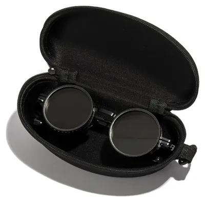 Image de Lunettes de soleil, filtre ND réglable, protection UV, noires avec étui, noires avec étui