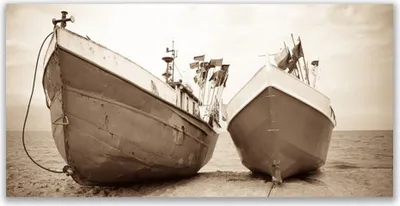 Produktbild von Tulup Leinwand-Bilder 140x70 Wandbild Canvas Kunstdruck Boote Landschaft