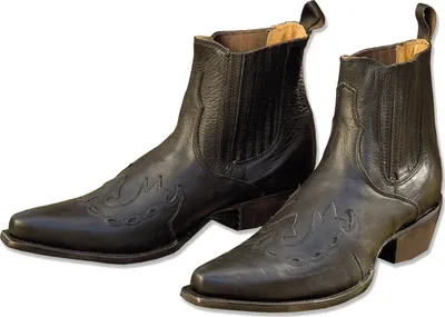 Immagine prodotto di Stivaletti da uomo e da donna in pelle stile western, cowboy e biker »WB-08« Nero