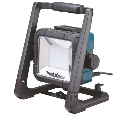 A studio shot of a portable LED work light.