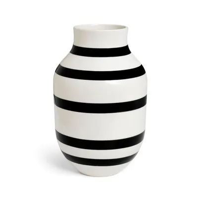 Produktbild von Kähler Design Omaggio Vase schwarz weiß 30,5 cm