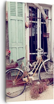 Produktbild von Bild auf Leinwand - Leinwandbild - Einteilig - Fahrräder Vintage Mietshaus - 65x120cm - Wand Bild - Wanddeko - Wandbilder - Leinwanddruck - Bilder - Wanddekoration - Leinwand bilder - PA65x120-4588