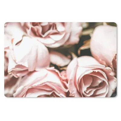Produktbild von MuchoWow® Schreibtischunterlage Rosen - Rosa - Vintage 60x40 cm - XXL Mauspad - Großes Mauspad