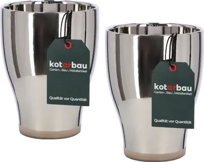 Produktbild von KOTARBAU® 2er Set Keramik-Blumentof Tulpe für Orchideen Glänzend Silber ⌀ 13 cm Pflanztopf