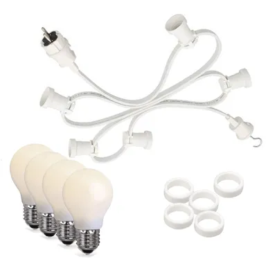 Produktbild von Illu-/Partylichterkette 20m - Außenlichterkette weiß - Germany - 40 opale LED Tropfenlampen