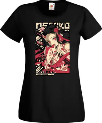 Produktbild von Damen T-Shirt Anime Manga Demon Anime Slayer Nezuko Kamado 04 Nezuko Demon, Lady L / Schwarz