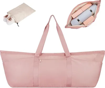 Immagine prodotto di Borsa sportiva da donna Borsa da viaggio per lo yoga grande con sacca per le scarpe e scomparto per il bagnato Rosa