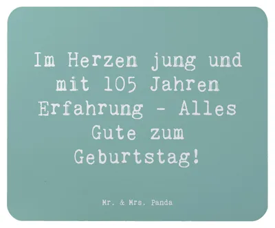 Produktbild von Mr. & Mrs. Panda Mouse Pad Spruch 105. Geburtstag - Meeresbrise - Geschenk, unvergesslicher Tag, Happy Birthday, Dankbarkeit, mousematte, besondere Jubiläen, pc mauspad