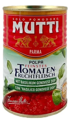 Image de Mutti Polpa Pulpe de tomate finement hachée au basilic 400g