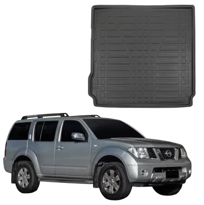 Image de Tapis De Coffre Sur Mesure Pour Nissan Pathfinder R51 2005-2012, Noir, Antidérapant, Bord Haut, Toutes Saisons