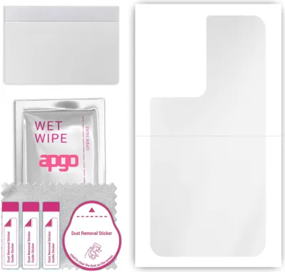 Produktbild von apgo Rückseite Schutzfolie, klar, kompatibel mit Samsung Galaxy S21 Ultra 5G, Hinten Hydrogel-Displayschutzfolie mit Positionierhilfe, kratzfest, einfache Montage