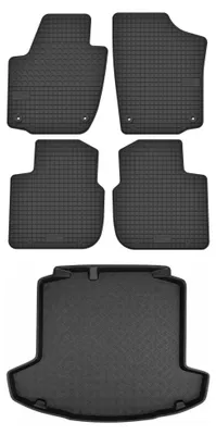 Productafbeelding van Rubberen automatten + kofferbakmat voor Seat Toledo IV 2016-2019 (sedan) – 5-delig, zwart, op maat – Wielganizator