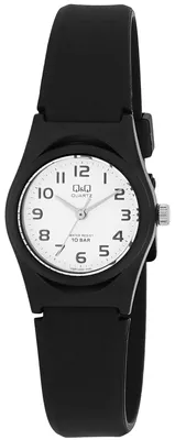 Produktbild von Damen Armbanduhr Schwarz mit Silikonarmband, 24 mm Gehäuse, 10 bar wasserdicht