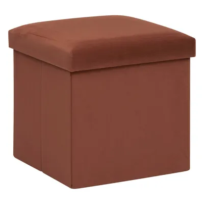 Produktbild von Atmosphera Aufbewahrungs-Pouf/Hocker - faltbar - rostbraun - 38x38 cm