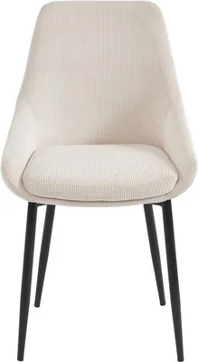 Produktbild von Set aus 2 Stühlen aus Cord und Metall - Creme - MASURIE