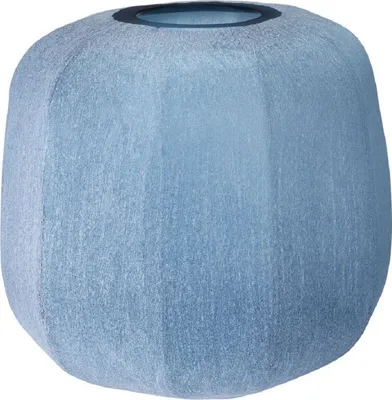 Produktbild von Casa Padrino Luxus Deko Glas Vase Blau Ø 33 x H. 32 cm - Mundgeblasene Blumenvase - Luxus Deko Accessoires